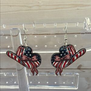 Patriotic Cowboy Hat Earrings